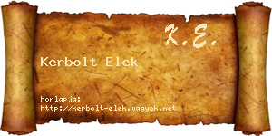 Kerbolt Elek névjegykártya